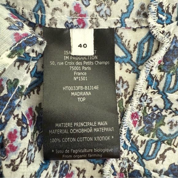 Isabel Marant Etoile Madrana Short Sleeve Top in Ecru Current Season FR40 / US8 - Picture 9 of 10